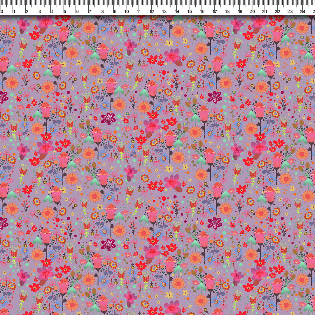 TECIDO TRICOLINE ESTAMPADO FLORAL ROSE AFONSO FRANCO retalho 50x75 cm