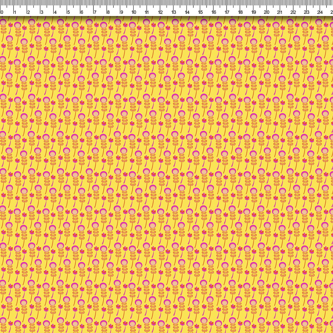 TECIDO TRICOLINE ESTAMPADO FLORAL MURIETY AFONSO FRANCO retalho 50x75 cm