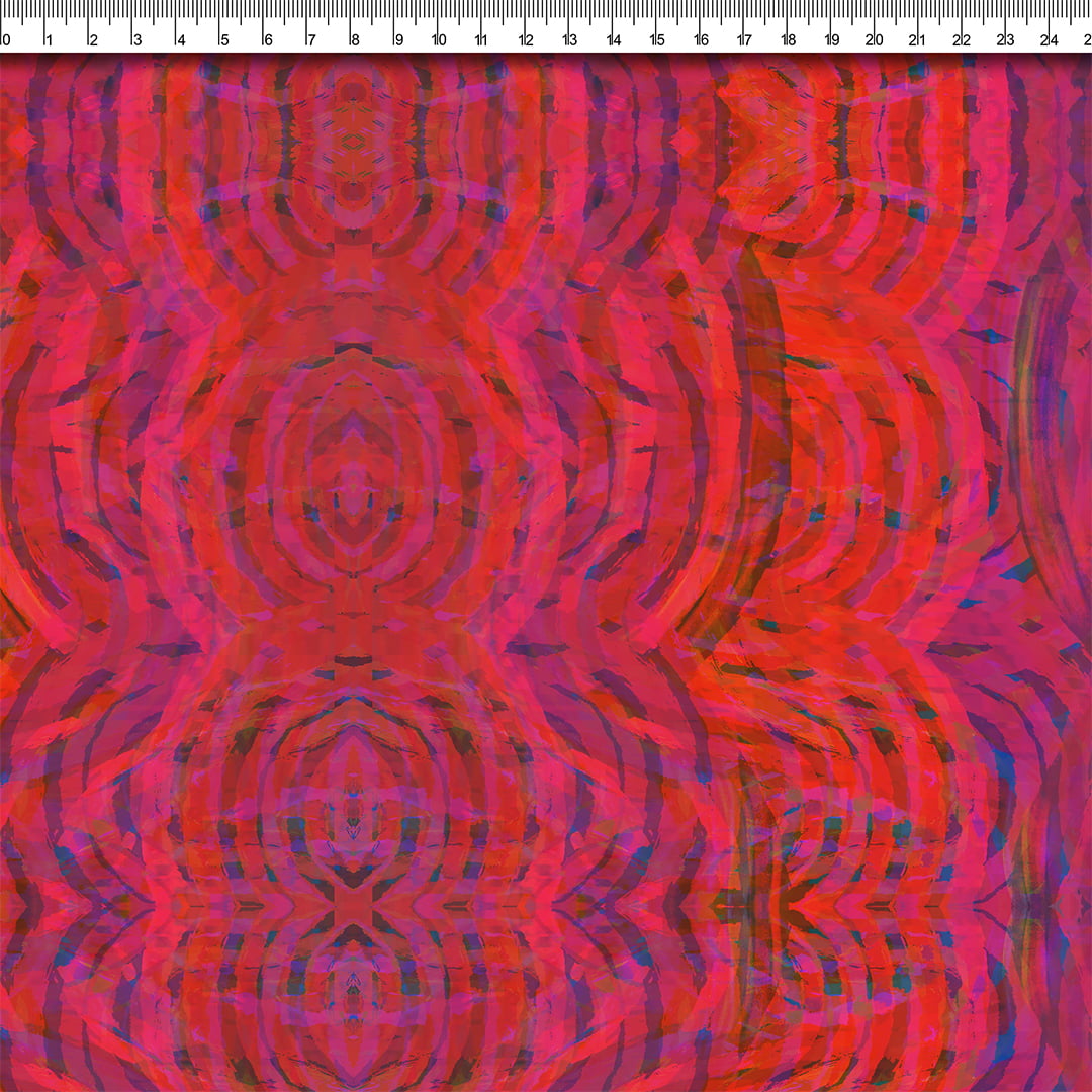 TECIDO TRICOLINE ESTAMPADO ALQUIMIA CORAL AFONSO FRANCO retalho 50x75 cm