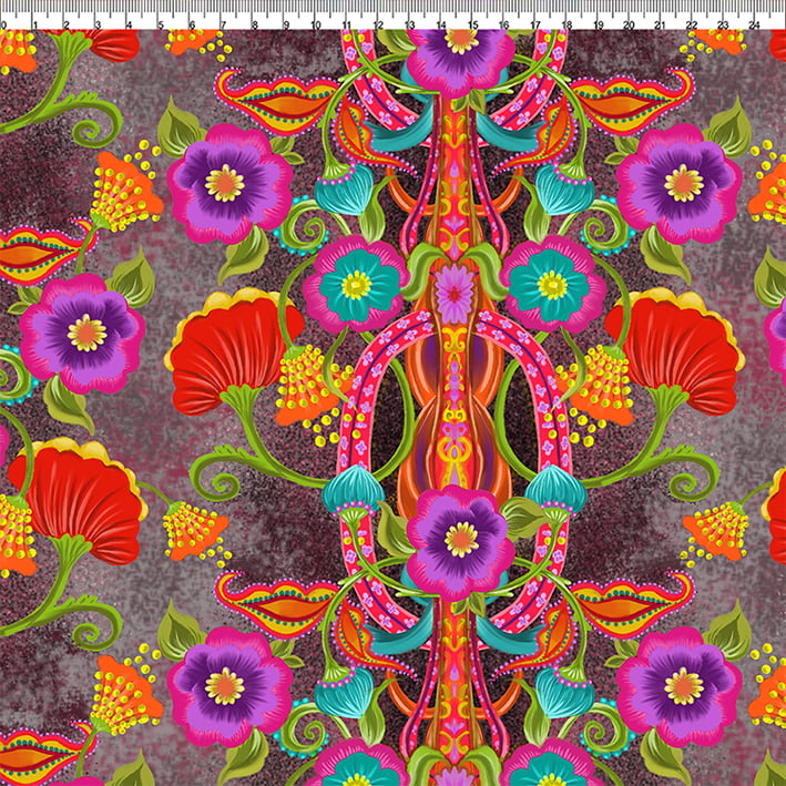 TECIDO TRICOLINE ESTAMPADO FLORAL DINAMARQUESA AFONSO FRANCO  retalho 50x75cm