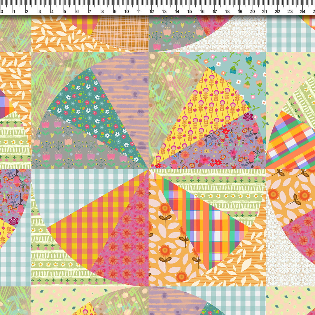 TECIDO TRICOLINE ESTAMPADO PATCHWORK AFONSO FRANCO retalho 50x75 cm