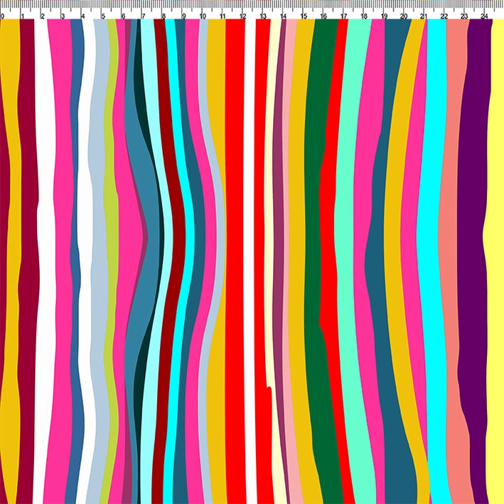 TECIDO TRICOLINE ESTAMPADO LISTRADO ONDAS AFONSO FRANCO retalho 50 cm x 75 cm