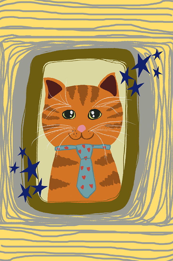 TECIDO TRICOLINE ESTAMPADO GATINHO FOGUINHO PAINEL AFONSO FRANCO 48 CM X 72 CM