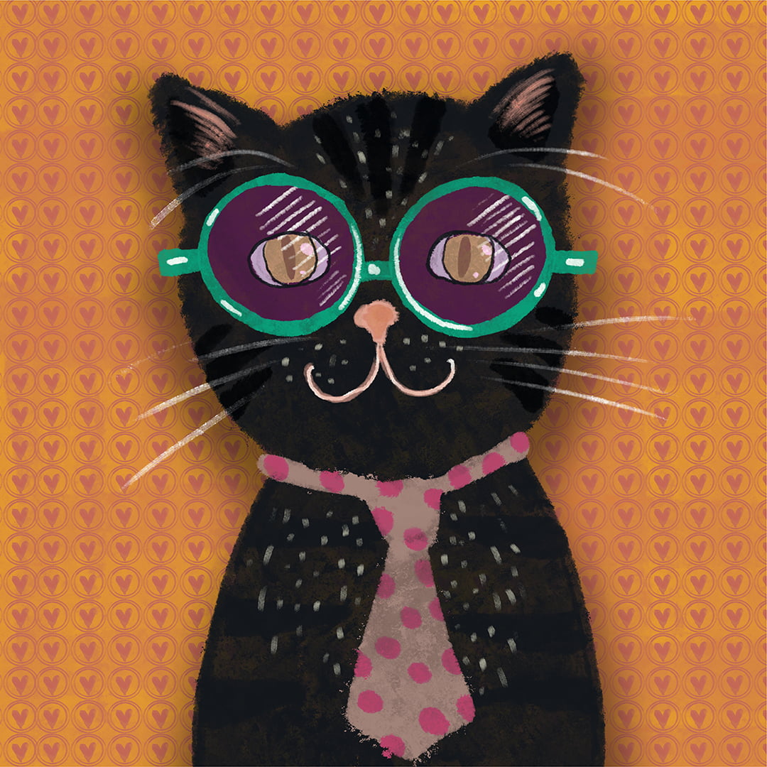 TECIDO TRICOLINE ESTAMPADO GATINHO GIUSEPE PAINEL AFONSO FRANCO