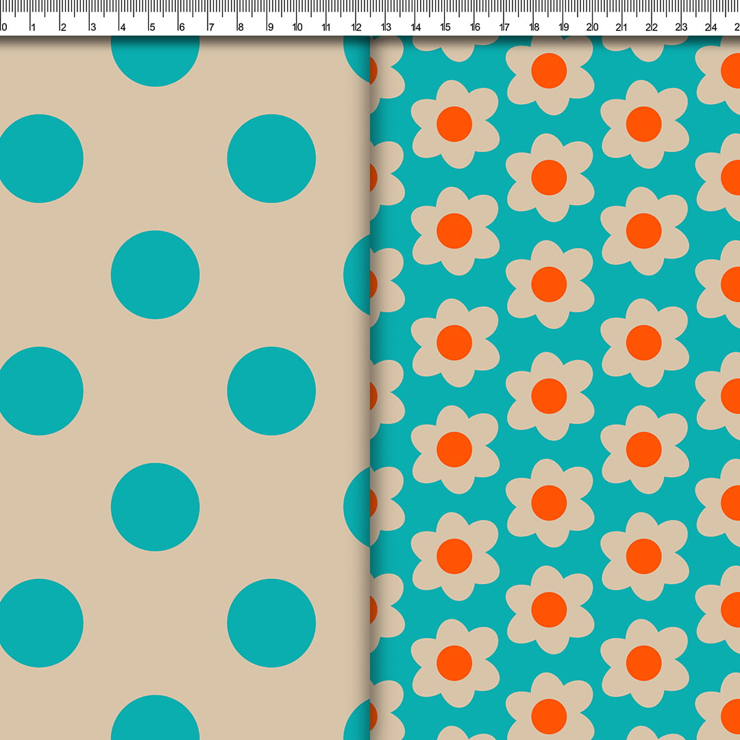 COMBO FLORAL RITA AFONSO FRANCO 2 CORTES 40CM X 1,50M 