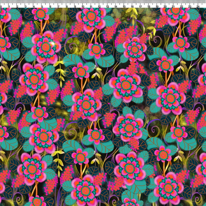 tricoline floral patchwork