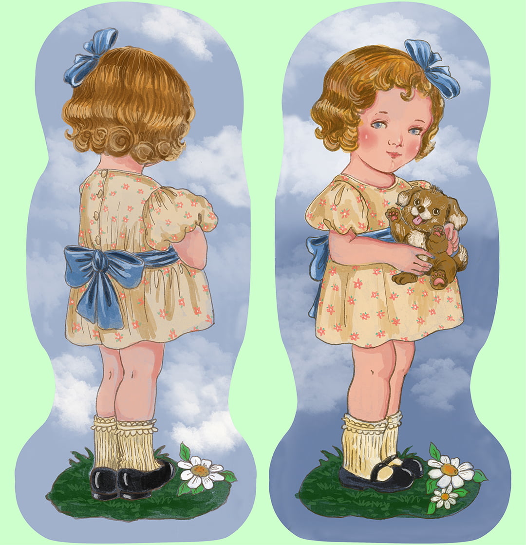 TECIDO TRICOLINE ESTAMPADO LAURINHA NANINHA AFONSO FRANCO 