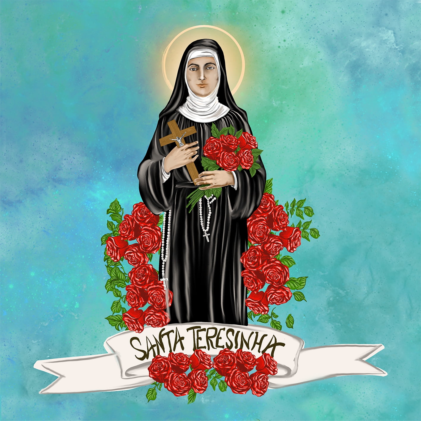 TECIDO TRICOLINE ESTAMPADO SANTA TERESINHA PATCH AFONSO FRANCO 