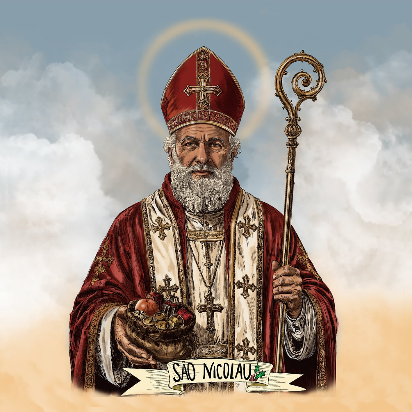 TECIDO TRICOLINE ESTAMPADO SÃO NICOLAU PATCH AFONSO FRANCO 