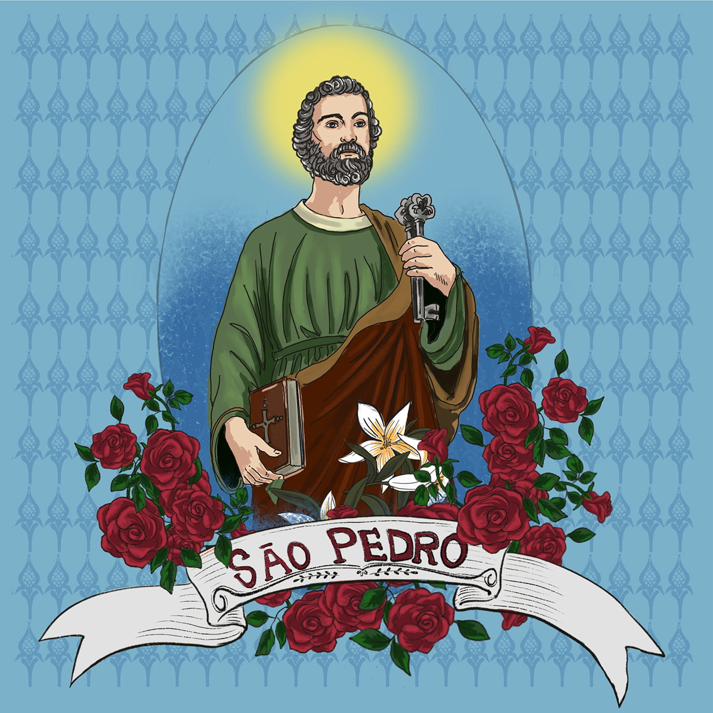 TECIDO TRICOLINE ESTAMPADO SÃO PEDRO PATCH AFONSO FRANCO 