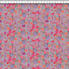 TECIDO TRICOLINE ESTAMPADO FLORAL ROSE AFONSO FRANCO retalho 50x75 cm