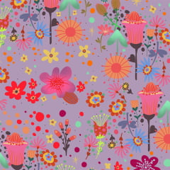 TECIDO TRICOLINE ESTAMPADO FLORAL ROSE AFONSO FRANCO retalho 50x75 cm