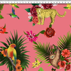 TECIDO TRICOLINE ESTAMPADO AMAZÔNIA AFONSO FRANCO retalho 50x75cm