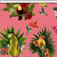 TECIDO TRICOLINE ESTAMPADO AMAZÔNIA AFONSO FRANCO retalho 50x75cm