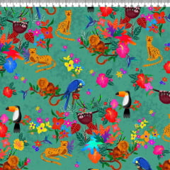 TECIDO PARA PATCHWORK - AFONSO FRANCO - TRICOLINE ESTAMPA DIGITAL - AMAZÔNIA retalho 50x75cm
