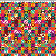TECIDO PARA PATCHWORK - AFONSO FRANCO - TRICOLINE ESTAMPA DIGITAL - SQUARES retalho 50x75cm