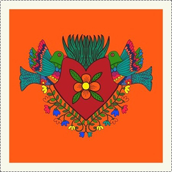 TECIDOS TRICOLINE ESTAMPADO PATCH CORAÇÃO MEXICANO COM PÁSSAROS AFONSO FRANCO 30x30 cm - Cópia (1)