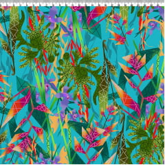TECIDO PARA PATCHWORK - AFONSO FRANCO - TRICOLINE ESTAMPA DIGITAL - HELICÔNIA  retalho 50 x75 cm