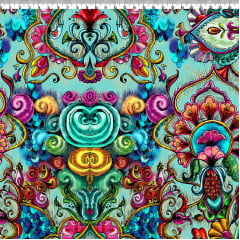 TECIDO TRICOLINE ESTAMPADO JACKIE AFONSO FRANCO  retalho 50 x 75 cm