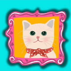 TECIDO TRICOLINE ESTAMPADO GATINHO FLOCADO PAINEL AFONSO FRANCO