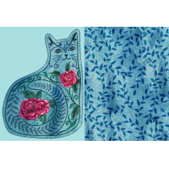 TECIDO TRICOLINE ESTAMPADO GATO SOLON PAINEL AFONSO FRANCO