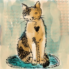 TECIDO TRICOLINE ESTAMPADO GATO PANQUECA-PAINEL AFONSO FRANCO TECIDO TRICOLINE ESTAMPADO GATO PANQUECA-PAINEL AFONSO FRANCO