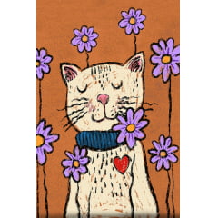 TECIDO TRICOLINE ESTAMPADO PATCH GATINHA SIANINHA AFONSO FRANCO