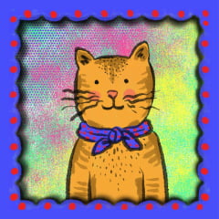 TECIDO TRICOLINE ESTAMPADO PATCH GATINHO ZÍPER AFONSO FRANCO