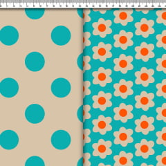 COMBO FLORAL RITA AFONSO FRANCO 2 CORTES 40CM X 1,50M 