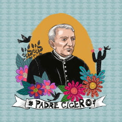 TECIDO TRICOLINE ESTAMPADO PADRE CÍCERO PATCH AFONSO FRANCO