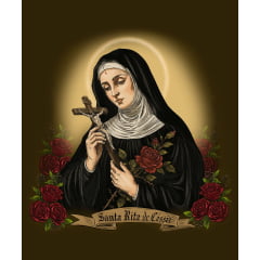 TECIDO TRICOLINE ESTAMPADO SANTA RITA DE CÁSSIA 26 PATCH AFONSO FRANCO