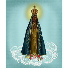 TECIDO TRICOLINE ESTAMPADO NOSSA SENHORA APARECIDA 26 AFONSO FRANCO