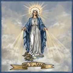 TECIDO TRICOLINE ESTAMPADO NOSSA SENHORA DAS GRAÇAS 26 PATCH AFONSO FRANCO TECIDO TRICOLINE ESTAMPADO NOSSA SENHORA DAS GRAÇAS 26 PATCH AFONSO FRANCO