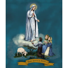 TECIDO TRICOLINE ESTAMPADO NOSSA SENHORA DE FATIMA PAINELAFONSO FRANCO TECIDO TRICOLINE ESTAMPADO NOSSA SENHORA DE FATIMA PAINELAFONSO FRANCO