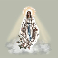 TECIDO TRICOLINE ESTAMPADO NOSSA SENHORA DE LOURDES  NEW PATCH AFONSO FRANCO 