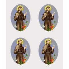 TECIDO TRICOLINE ESTAMPADO SÃO FRANCISCO 4 MINI  PATCHES AFONSO FRANCO 3X4 CM CADA