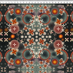 TECIDO LINHO MISTO ESTAMPADO MARY AFONSO FRANCO