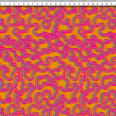 TECIDO TRICOLINE ESTAMPADO ABSTRATO ROSE BOMBOM AFONSO FRANCO