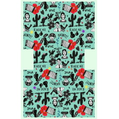 TECIDO TRICOLINE ESTAMPADO CORDEL PAINEL NECESSAIRE AFONSO FRANCO