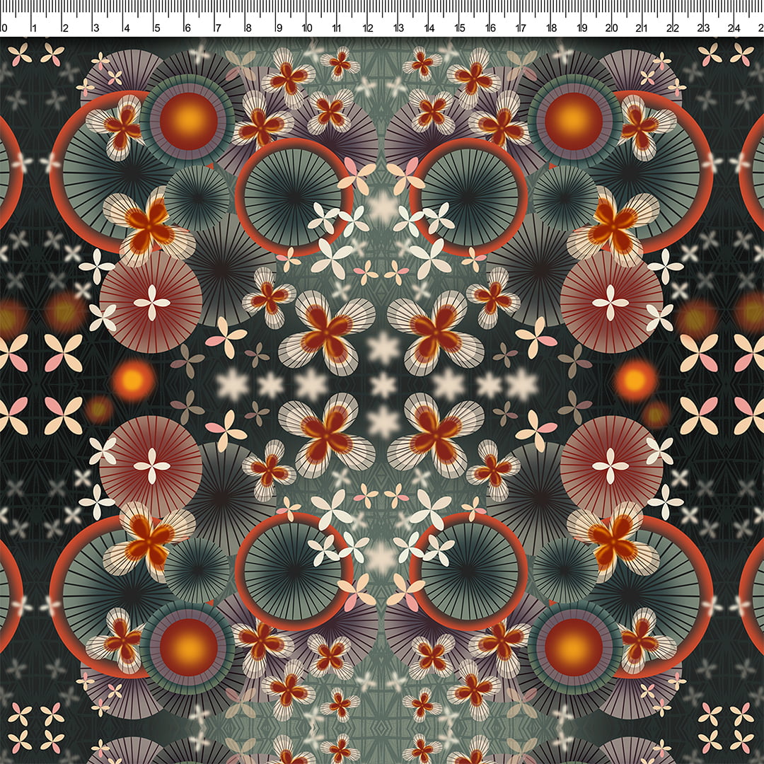 TECIDO LINHO MISTO ESTAMPADO MARY AFONSO FRANCO