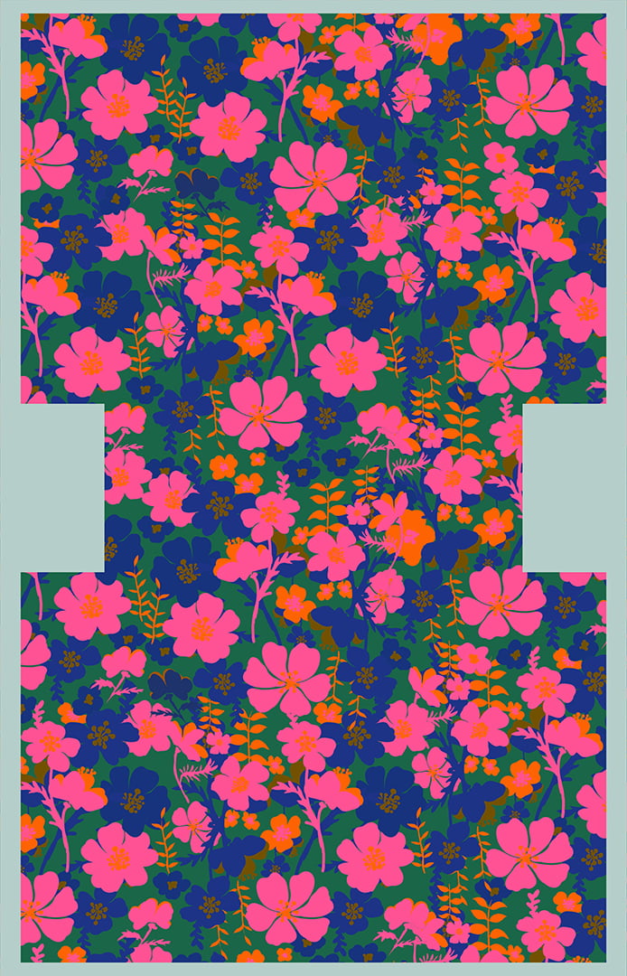 TECIDO TRICOLINE ESTAMPADO FLORAL PAINEL NECESSAIRE AFONSO FRANCO