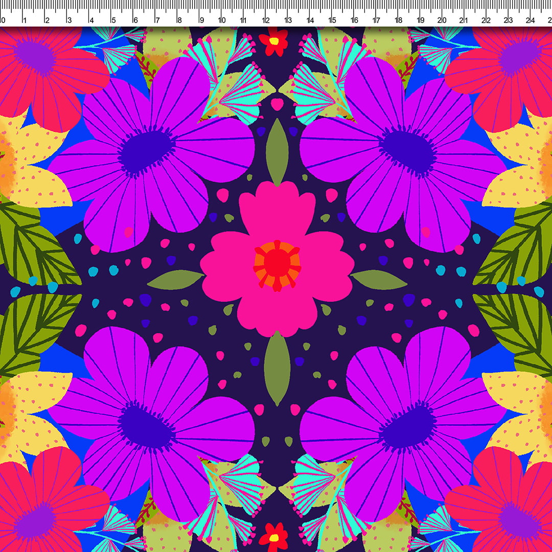 TECIDO TRICOLINE ESTAMPADO FLORAL PASSION AFONSO FRANCO