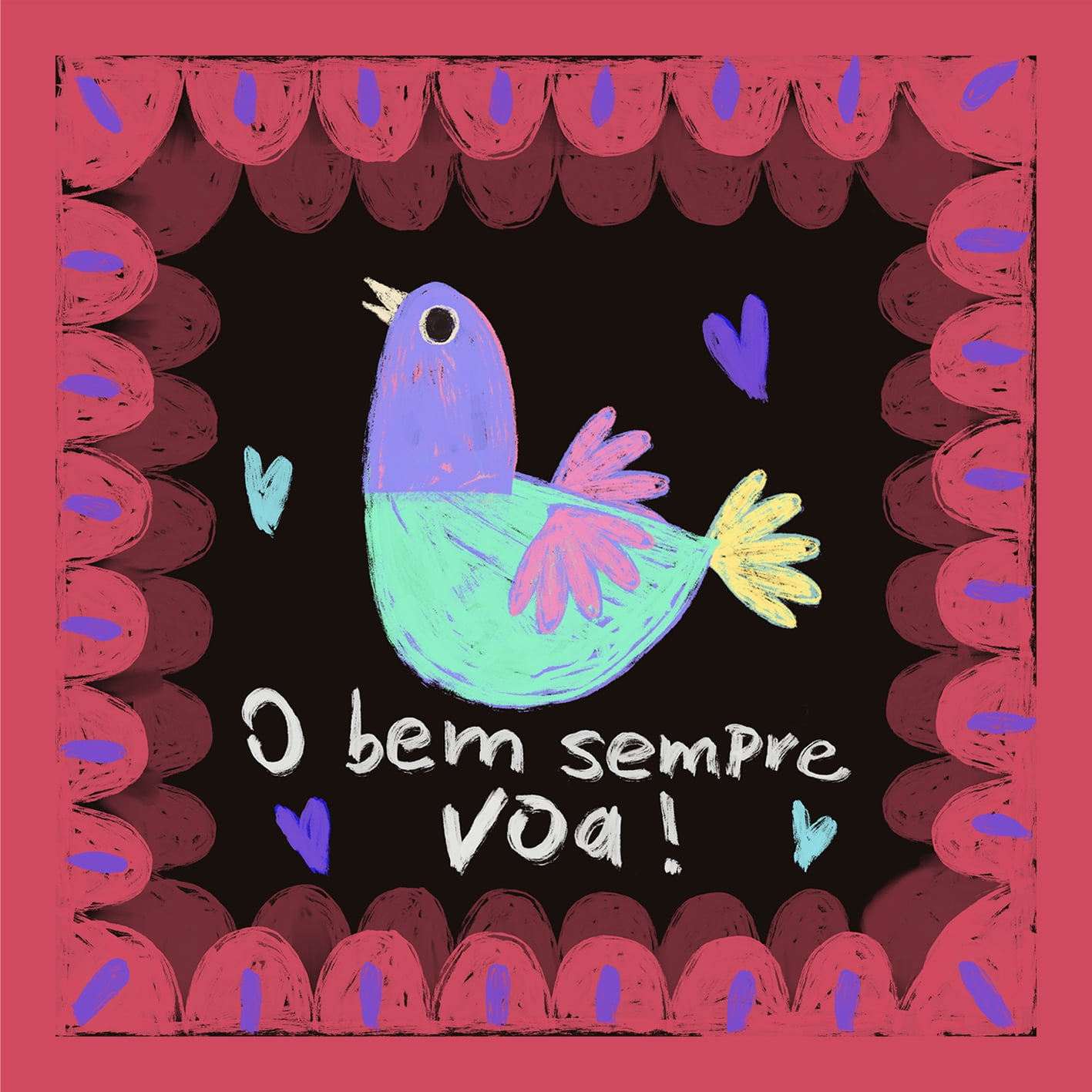 TECIDO TRICOLINE ESTAMPADO PASSARO O BEM SEMPRE VOA PATCH AFONSO FRANCO