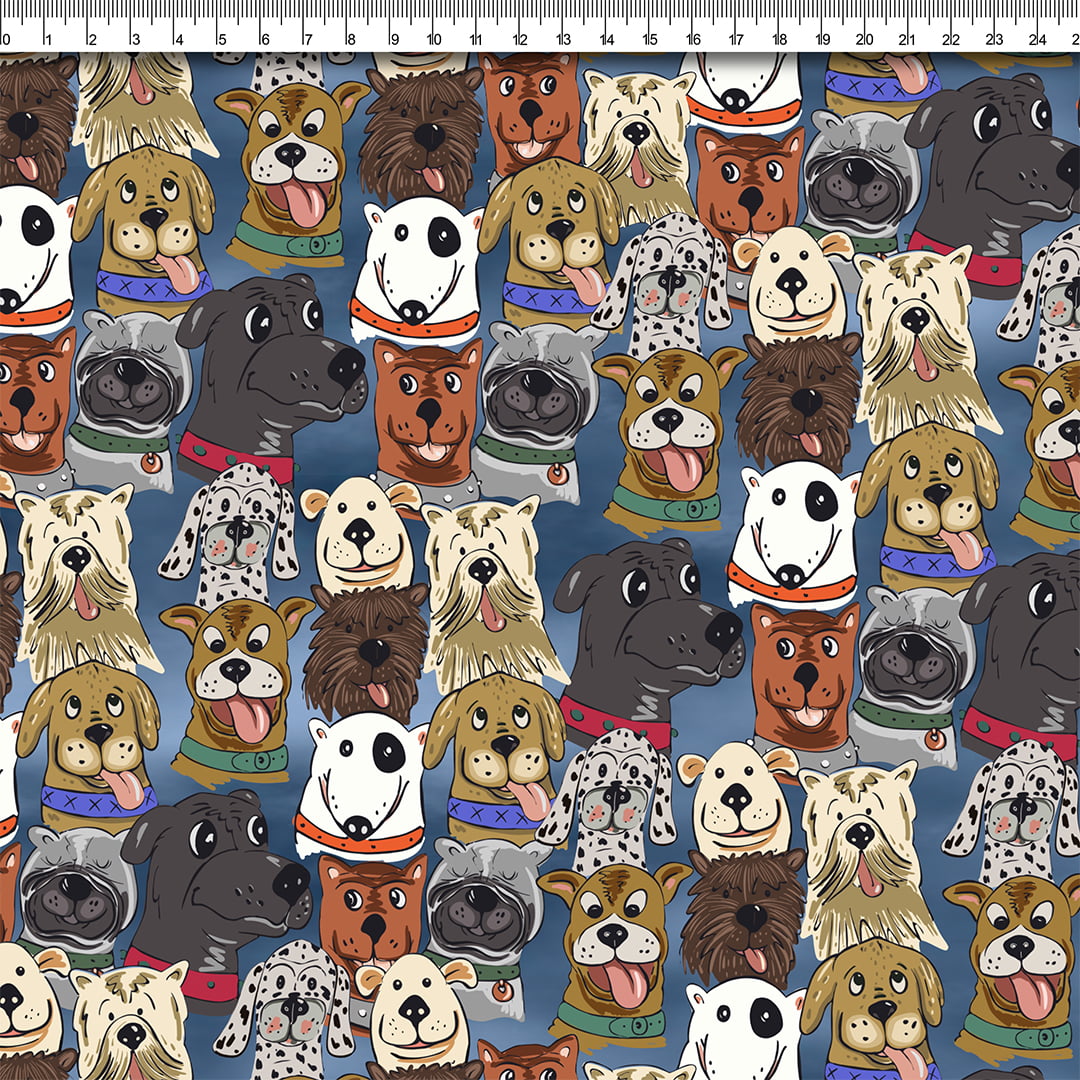 TECIDO TRICOLINE ESTAMPADO PETS JOKA AFONSO FRANCO 