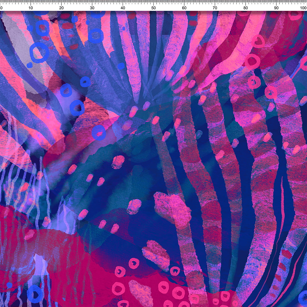 TECIDO VISCOSE ESTAMPADO MARÉ ELÉTRICA AFONSO FRANCO